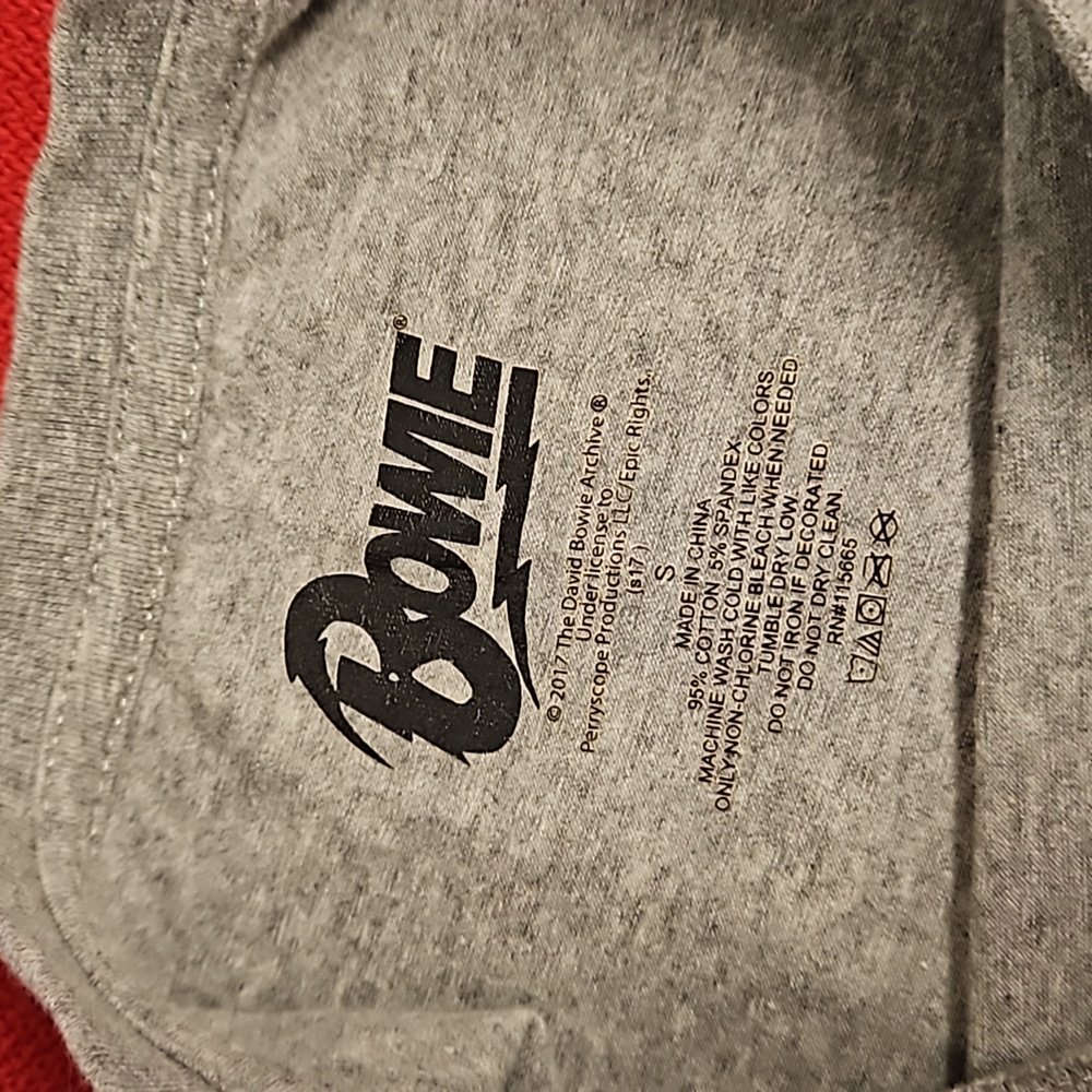 David Bowie distressed gray short sleeve graphic tee Small Ziggy Stardust - Picture 7 of 7